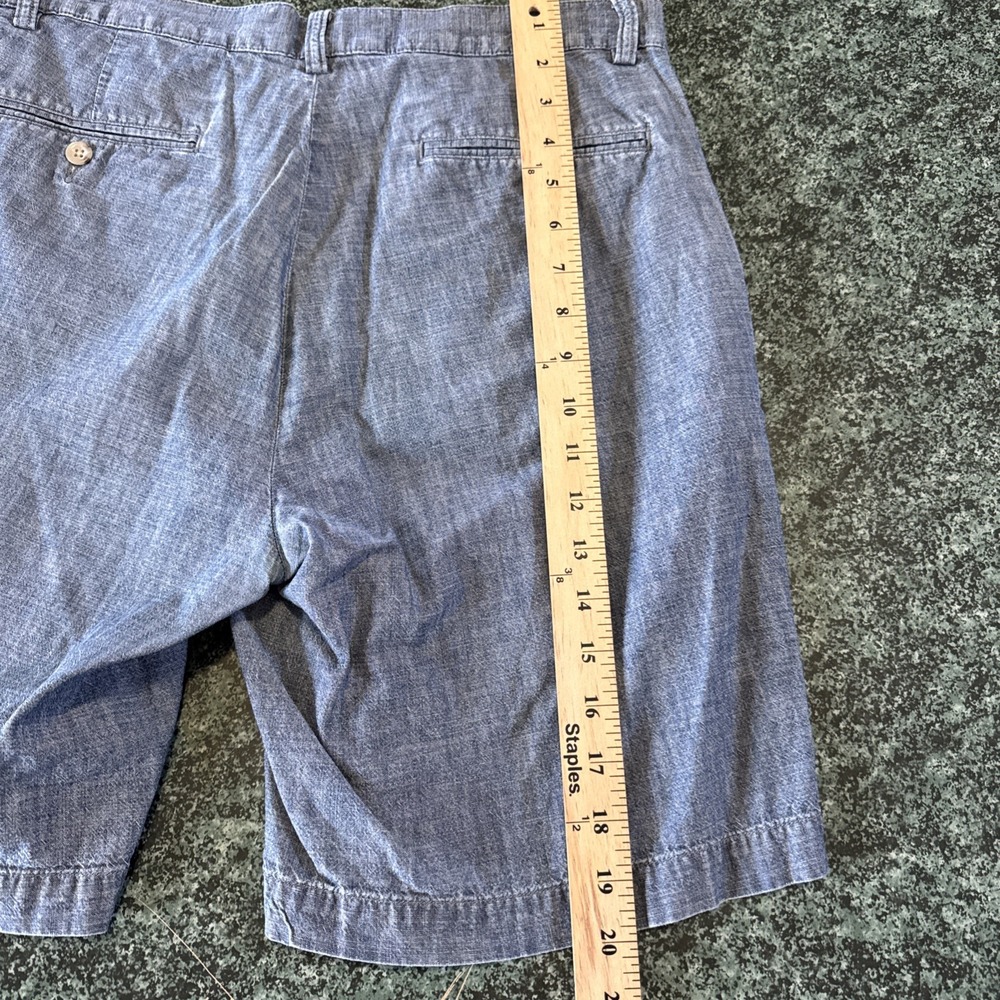 Vintage Polo Ralph Lauren Prospect Shorts Mens Size 32 Blue Chambray 9" Inseam - Picture 10 of 10